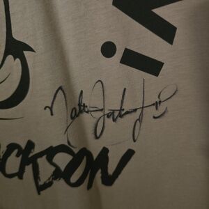 Men's Cream Graphic Crewneck Shirt with Black Print